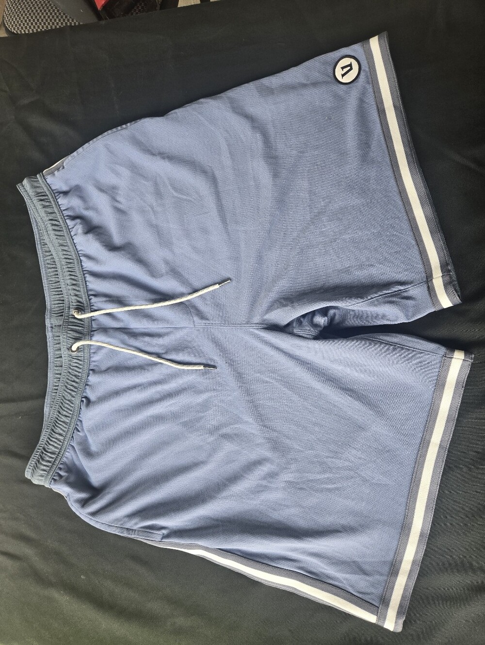 Vuori Blue Athletic Shorts with White Trim